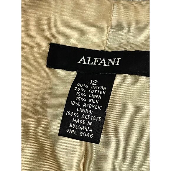 Alfani suit jacket blazer collar v neck slits on arm shoulder pads size 12 armpi - Picture 4 of 7